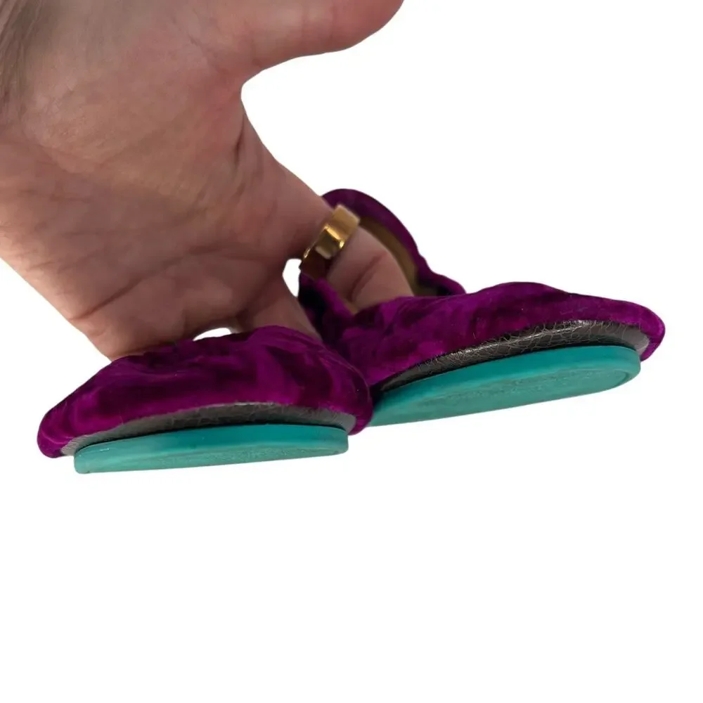 Tieks Tyrian Purple Crushed Velvet Ballet Flats Limited Edition 9 - Picture 9 of 13